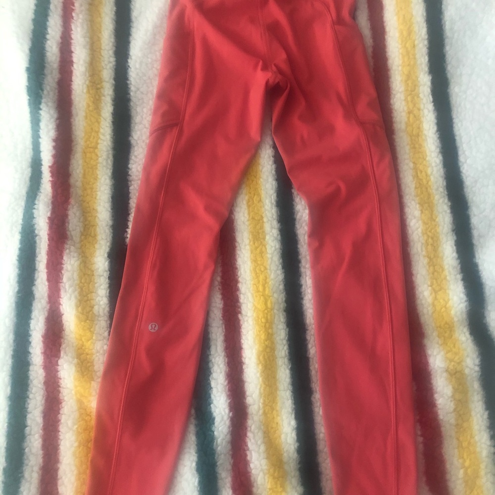 Lululemon speed up tights in coral/pink 💗